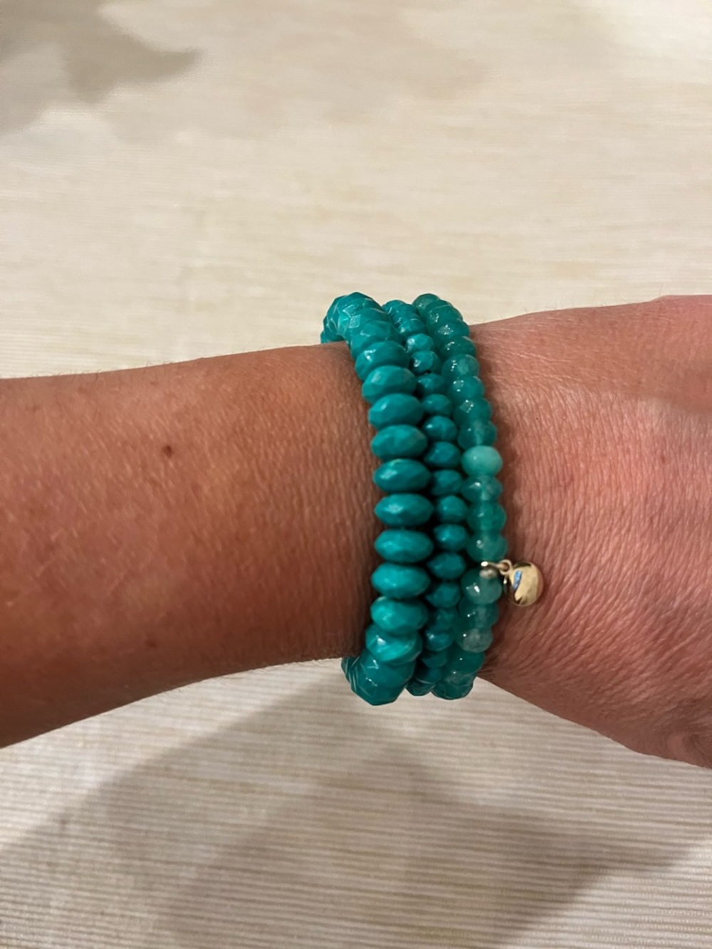 J.Crew Turquoise Blue Faceted Beaded Stretch Bracelet Set of 3